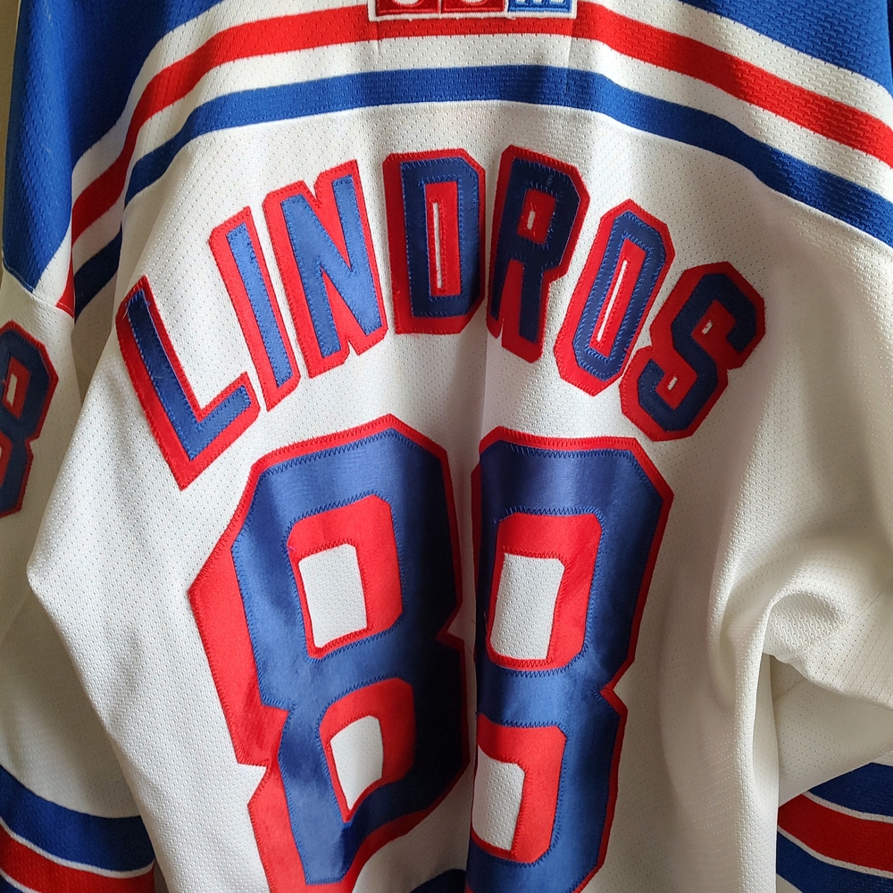 Eric Lindros Rangers NHL CCM Official Licensed Jersey Label